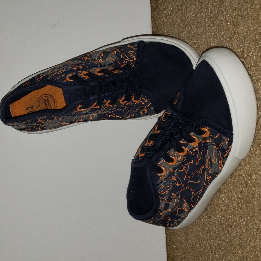 Boys Slip On sneakers size 12 with dinosaurs